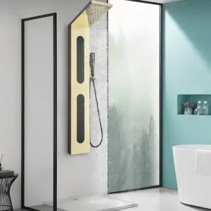 Endast idag Duschpanel i spegel guld och svart rostfritt stål | Zeri - Hus & renovering