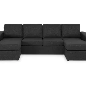 Basic Home Crazy 4-sits U-formad Soffa med dubbeldivan i Tyg Antracit - Möbler Snabb frakt