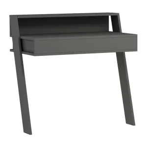 Billigare Skoved Skrivbord 94 cm med Förvaring Låda + Hylla Grå - Möbler