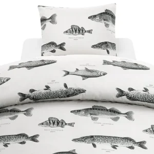 Påslakanset Enkelsäng 2-Dels Fiske Vit Franzén - Textil & mattor Extra rabatt
