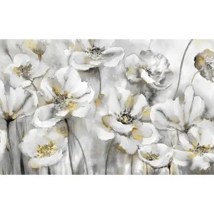 Oljemålning Vita blommor - Inredning Kundfavorit