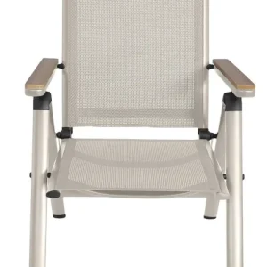 Outlet Reglerbar positionsstol i beige textilene med trälook | Svea - Utemöbler