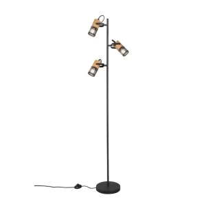 Endast idag Trio Lighting Tosh Golvlampa E27 mattsvart Natur/Matt svart - Belysning