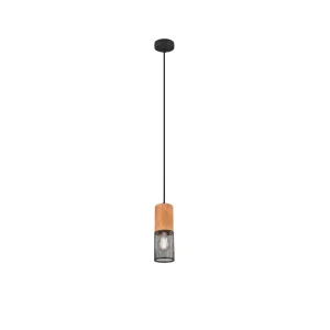Trio Lighting Tosh Taklampa E27 mattsvart Natur/Matt svart - Belysning Lägg i varukorgen
