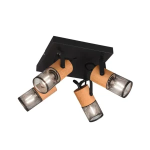 Populärt val Trio Lighting Tosh spot 4L E27 mattsvart Natur/Matt svart - Belysning