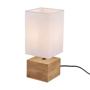 Trio Lighting Woody bordslampa 12X12cm E14 trä/ vit Vit - Belysning Expressleverans