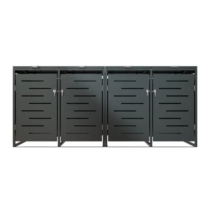 Outlet Soptunneskjul 2 kärl | Låsbart | Gasfjäder & ventilation | Mörkgrå - Trädgård & spabad