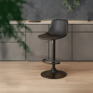 Fynd Svart barstol för kök & bar | Justerbar höjd med fotstöd - Hushåll
