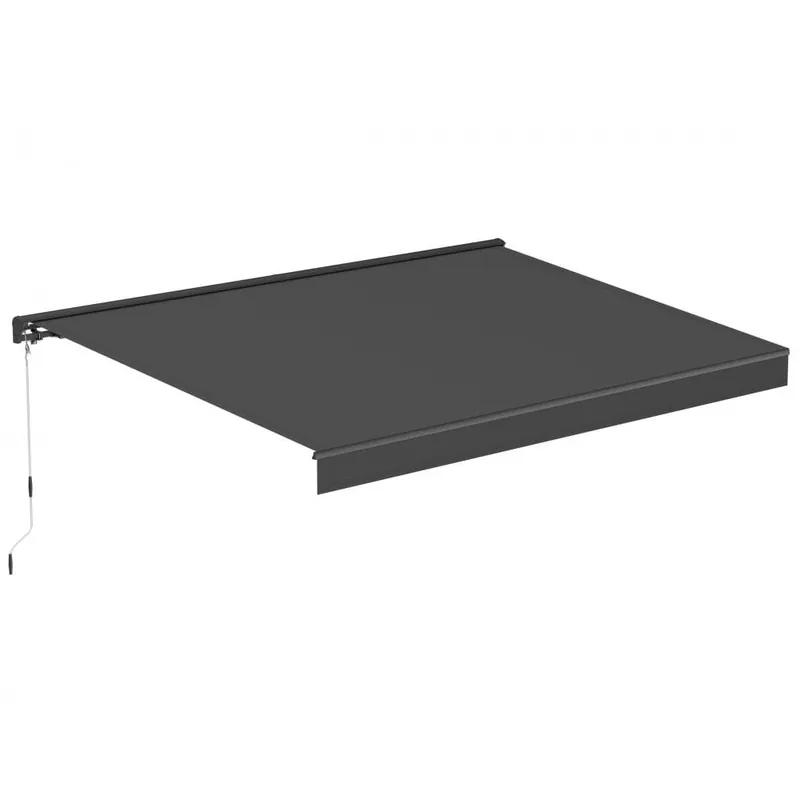 Fynd Terrassmarkis 3x2,5 m halvkassett | Motor & fjärrkontroll | Mörkgrå - Utemöbler
