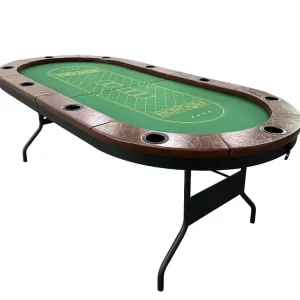 Vikbart Pokerbord | 10 Spelare | Kasinokvalitet, Dryckeshållare, Kuddad Räls - Möbler Fri frakt