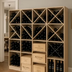 Vinbox i trä för 24 Flaskor | 60x60 cm | Arvino - Förvaring Erbjudande