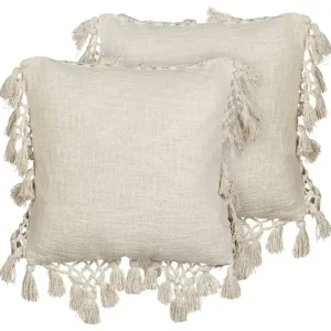 Billig Prydnadskuddar Olearia set om 2 Beige Beige - Textil & mattor
