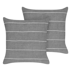 Utförsäljning Prydnadskuddar Milas set om 2 Grå/vit Grå/vit - Textil & mattor