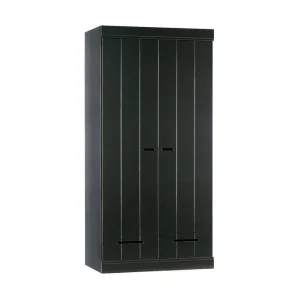 Rabatt Varius Garderob 94x53 cm 2 Dörrar Furu/Svart - Förvaring