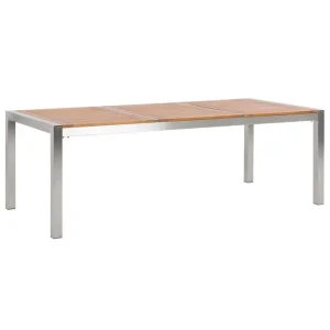 Trädgårdsbord Grosseto Ljus trä/silver, 100x220x74 cm Ljus trä/silver, 100x220x74 cm - Utemöbler Trygg betalning