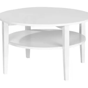 Scandinavian Choice Nybro Soffbord 80 cm Runt med Förvaring Hylla Vit - Möbler I lager