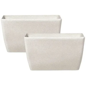 Trädgårdskruka Baris set om 2 Beige, 74x32x45 cm Beige, 74x32x45 cm - Trädgård & spabad Endast denna vecka