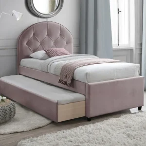 Lara Säng med extra säng utdragbar Förvaring 90x200 cm Rosa - Möbler Outlet