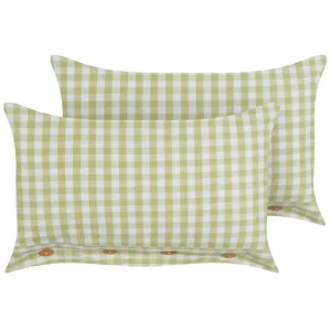 Billig Prydnadskuddar Talya set om 2 Grönt/vitt/ljust trä, Rektangulär Grönt/vitt/ljust trä, Rektangulär - Textil & mattor