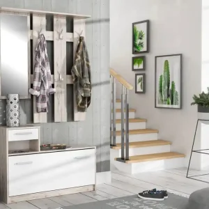 risnedsättning Breslau Hallmöbelset 98x180 cm Beige/Brun/Vit - Möbler