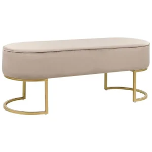 Populärt val Sittbänk Milry Beige/guld Beige/guld - Möbler