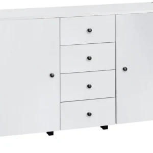 Rabatt Plattpark Sideboard 120x35 cm Vit/Svart - Förvaring