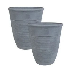 Trädgårdskruka Katalima set om 2 Grå, 50x50x58 cm Grå, 50x50x58 cm - Trädgård & spabad Snabb frakt