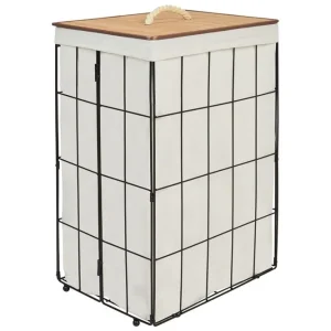 Begränsat erbjudande Tvättkorgar Mirissa Svart/vit/ljus trä Svart/vit/ljus trä - Hus & renovering