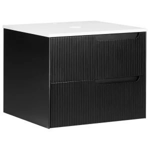 Erbjudande Tvättställsskåp Quintela Svart, Vit, 60x52x48 cm Svart, Vit, 60x52x48 cm - Hus & renovering