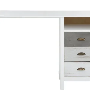 Säker betalning Meridian Skrivbord 140 cm Vit/Ljusgrå/Mörkgrå - Möbler