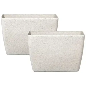 Trädgårdskruka Baris set om 2 Beige, 60x27x41 cm Beige, 60x27x41 cm - Trädgård & spabad Rabatter