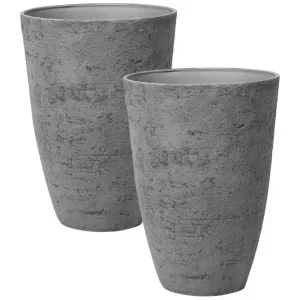 Trädgårdskruka Camia set om 2 Grå, 51x51x71 cm Grå, 51x51x71 cm - Trädgård & spabad Rabatter