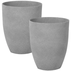 Billig Trädgårdskruka Croton set om 2 Grå, 35x35x42 cm Grå, 35x35x42 cm - Trädgård & spabad