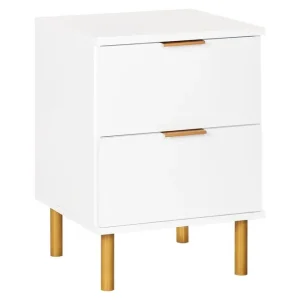Sängbord Walpole Vitt, guld Vitt, guld - Möbler Kundfavorit