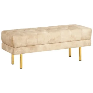 Sittbänk Roseville Beige/guld Beige/guld - Inredning Outlet