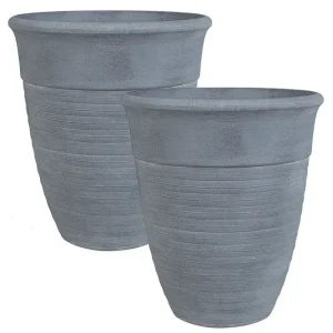 Outlet Trädgårdskruka Katalima set om 2 Grå, 43x43x49 cm Grå, 43x43x49 cm - Trädgård & spabad