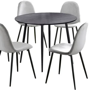 Lågt pris Oktoos Matgrupp 100 cm Ljusgrå/Svart - Möbler