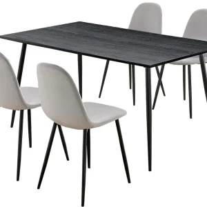 Fynd Oktoos Matgrupp 160 cm Grå/Svart - Möbler