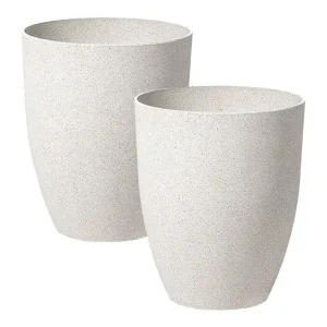Trädgårdskruka Croton set om 2 Vit, 43x43x52 cm Vit, 43x43x52 cm - Trädgård & spabad Sänkt pris