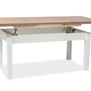 Basirli Förlängningsbart Matbord 124 cm Trä/Natur/Vit - Möbler Sista chansen