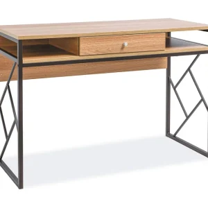 Billig Tablonal Skrivbord 110 cm med Förvaring Låda + Hyllor Natur/Svart - Möbler