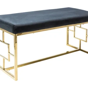 Sittebenk Fløyel Svart 100 cm Sammet/Svart/Guld - Möbler Reapris