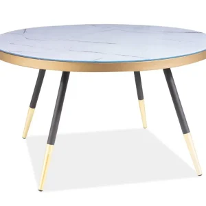 Lägg i varukorgen Vagaia Soffbord 80 cm Runt Marmormönster Vit/Svart - Möbler