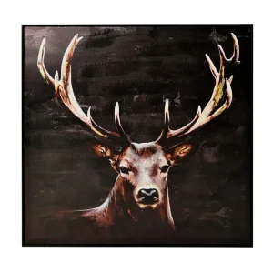 Hjort Tavla 100x100 cm Brun/Svart - Inredning Begränsat erbjudande