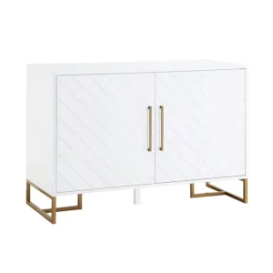 Bästa pris CosmoLiving Herringbone Sideboard 122x48 cm Vit CosmoLiving - Förvaring