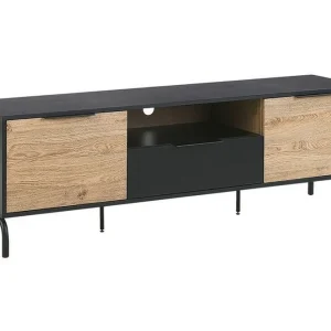 Arkley TV-bänk 160x41 cm Svart/Ljusbrun - Möbler I lager