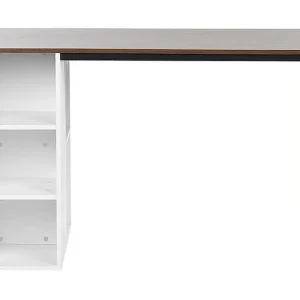 Dese Skrivbord 120 cm med Förvaring Mörkt Trä/Vit - Möbler Kampanj