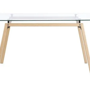 Utförsäljning Demba Matbord 140 cm Transparent/Ljust Trä - Möbler