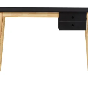 Billigare Ebeme Skrivbord 106 cm med Förvaring 2 Lådor Svart/Ljusbrun - Möbler