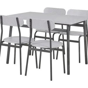Velden Matgrupp 110 cm Inkl 4 Stolar Grå/Svart - Möbler Nedsatt pris